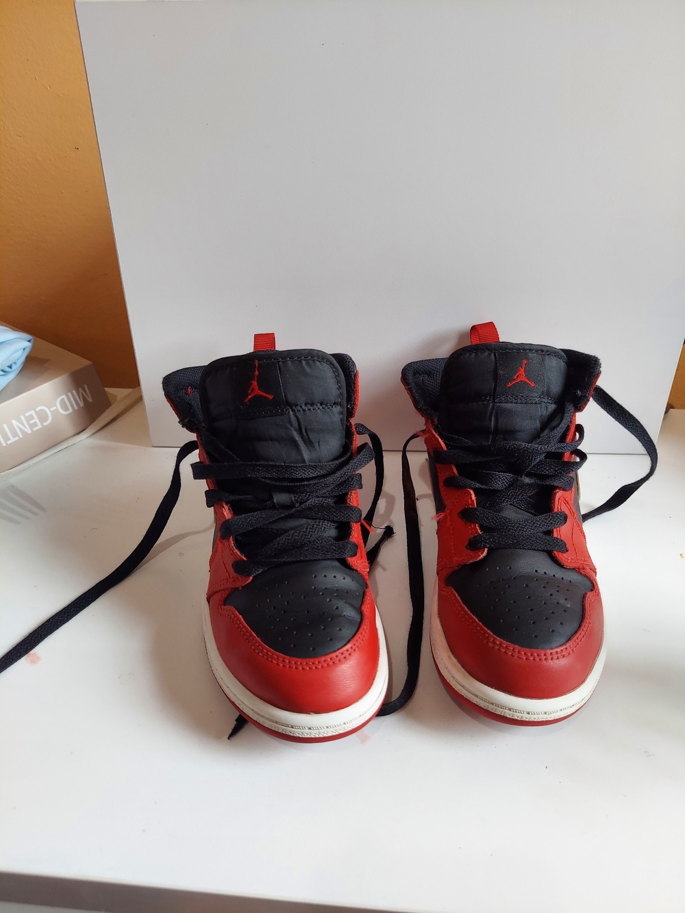 Jordan Kids' High-Top Sneakers in Black & Red